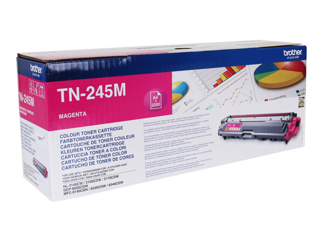 Brother TN245M - Magenta - original - toner cartridge - for Brother DCP-9015, DCP-9020, HL-3140, HL-3150, HL-3170, MFC-9140, MFC-9330, MFC-9340