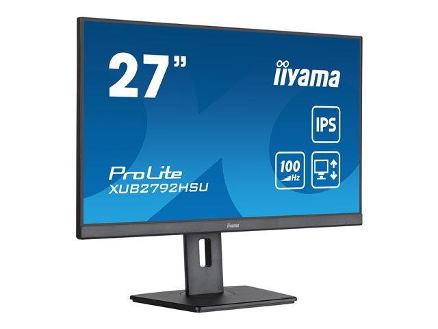 iiyama ProLite XUB2792HSU-B6 - LED monitor - 27\" - 1920 x 1080 Full HD (1080p) @ 100 Hz - IPS - 250 cd/m² - 1300:1 - 0.4 ms - HDMI, DisplayPort - speakers - matte black