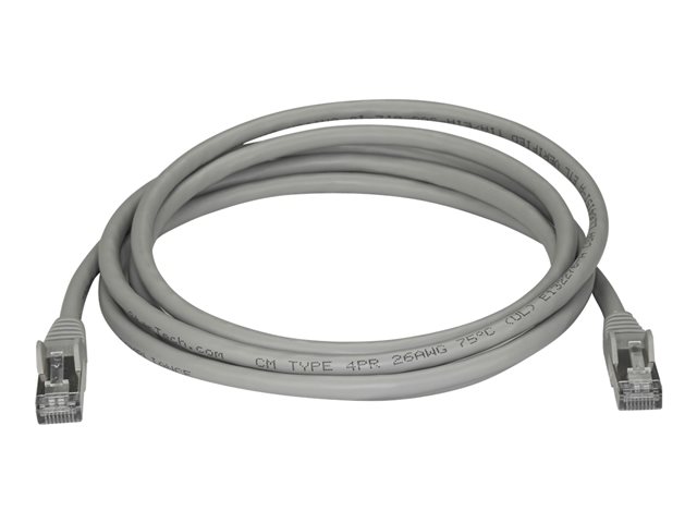 StarTech.com 2m CAT6A Ethernet Cable, 10 Gigabit Shielded Snagless RJ45 100W PoE Patch Cord, CAT 6A 10GbE STP Network Cable w/Strain Relief, Grey, Fluke Tested/UL Certified Wiring/TIA - Category 6A - 26AWG (6ASPAT2MGR) - Patch cable - RJ-45 (M) to RJ-45 (M) - 2 m - STP - CAT 6a - molded, snagless - grey