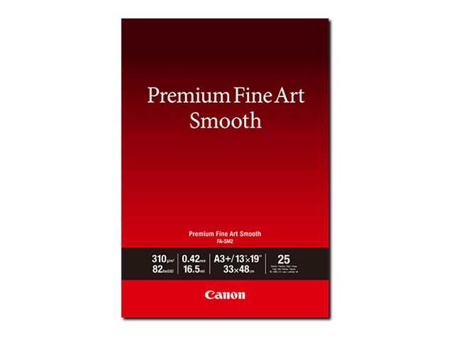 Canon Premium Fine Art Smooth FA-SM2 - Smooth - 16.5 mil - A3 Plus (330.2 x 482.6 mm) - 310 g/m² - 82 lbs - 25 sheet(s) photo paper