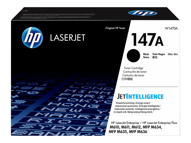 HP 147A - Black - original - LaserJet - toner cartridge (W1470A) - for LaserJet Enterprise MFP M635, LaserJet Enterprise Flow MFP M634, MFP M635, MFP M636