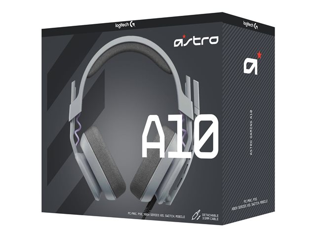 ASTRO Gaming A10 Gen 2 - Headset - full size - wired - 3.5 mm jack - grey