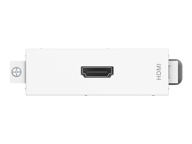 VISION Techconnect Modular AV Faceplate - LIFETIME WARRANTY - HDMI module - female socket on front with tail at rear with female connector - HDMI v2.0 - 4K @ 30 Hz - AWG 28 - total length 200 mm / 7.8\" - fixes into Techconnect surrounds - plastic - white