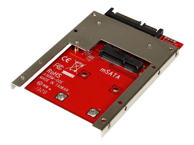 StarTech.com mSATA SSD to 2.5in SATA Adapter Converter - mSATA to SATA Adapter for 2.5in bay with Open Frame Bracket and 7mm Drive Height (SAT32MSAT257) - Storage controller - 1 Channel - SATA 6Gb/s - SATA 6Gb/s - for P/N: BRACKET125PT, BRACKET125PTP, SATERASER4, SDOCK1EU3P2, SDOCK4U313, USB31C2SAT3