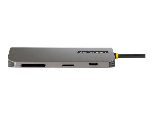 StarTech.com USB C Multiport Adapter, 4K 60Hz HDMI Video, 3 Pt 5Gbps USB-A Hub, 100W Power Delivery Pass-Through, GbE, SD/MicroSD, USB Type-C Mini Travel Dock, 12\" / 30cm Cable - USB C Laptop Docking Station - Docking station - USB-C / Thunderbolt 3 / Thunderbolt 4 - HDMI - 1GbE