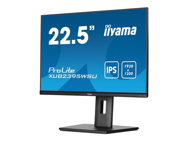 iiyama ProLite XUB2395WSU-B5 - LED monitor - 23\" (22.5\" viewable) - 1920 x 1200 WUXGA @ 75 Hz - IPS - 250 cd/m² - 1000:1 - 4 ms - HDMI, VGA, DisplayPort - speakers - black, matte