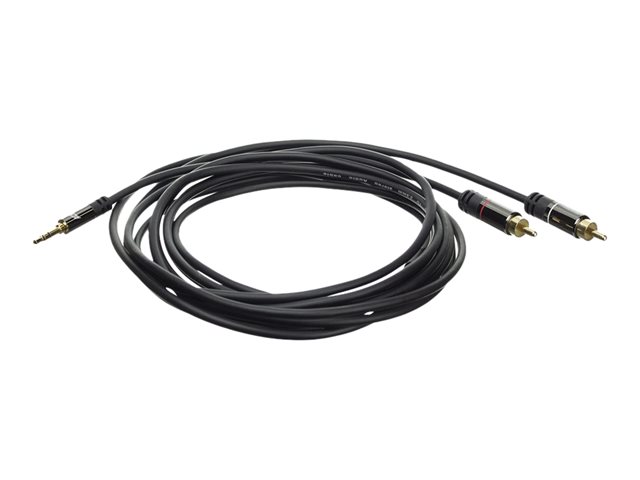 ACT - Audiokabel - mini-phone stereo 3.5 mm male naar RCA x 2 male - 15 m - beschermd - zwart