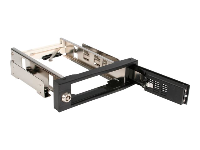 StarTech.com 5.25in Trayless Hot Swap Mobile Rack for 3.5in Hard Drive - Internal SATA Backplane Enclosure - Lockable drive bay (HSB100SATBK) - Storage mobile rack - 3.5\" - black - for P/N: 25SAT35HDD, 25SATSAS35HD