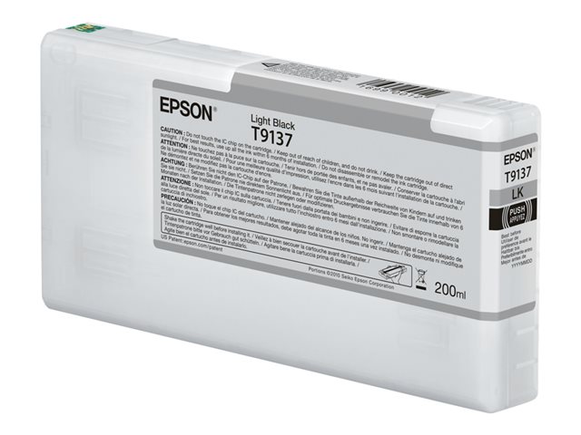 Epson T9137 - 200 ml - light black - original - ink cartridge - for SureColor P5000, SC-P5000, SC-P5000 STD Spectro, SC-P5000 Violet, SC-P5000 Violet Spectro