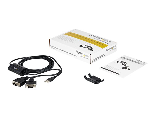 StarTech.com USB to Serial Adapter - 2 Port - COM Port Retention - FTDI - USB to RS232 Adapter Cable - USB to Serial Converter (ICUSB2322F) - Serial adapter - USB - RS-232 x 2 - black