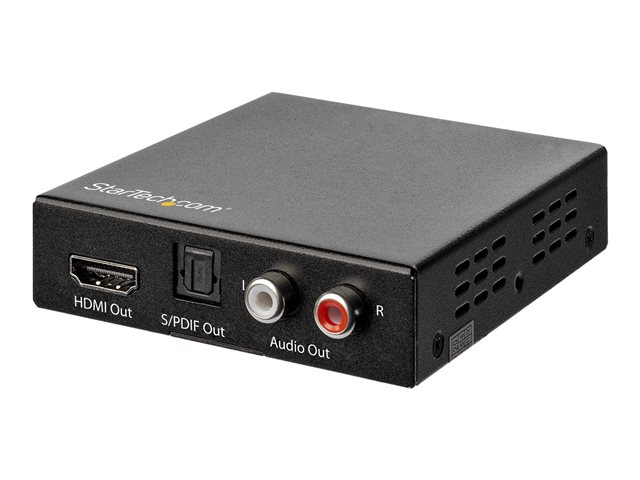 StarTech.com HDMI Audio Extractor - 4K 60Hz - HDMI Audio De-embedder - HDR - Toslink Optical Audio - Dual RCA Audio - HDMI Audio (HD202A) - HDMI audio signal extractor - black