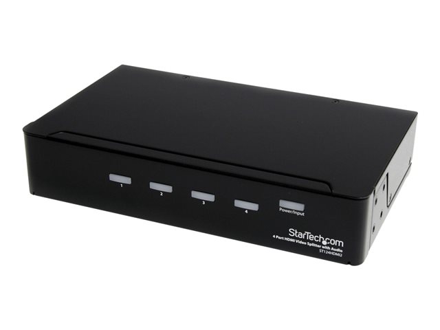 StarTech.com HDMI Splitter 1 In 4 Out - 1080p - 4 Port -Mounting Brackets - 1.3 Audio - HDMI Multi Port - HDMI Audio Splitter (ST124HDMI2) - Video splitter - 4 x HDMI + 4 x audio - desktop - for P/N: SVA12M2NEUA, SVA12M5NA