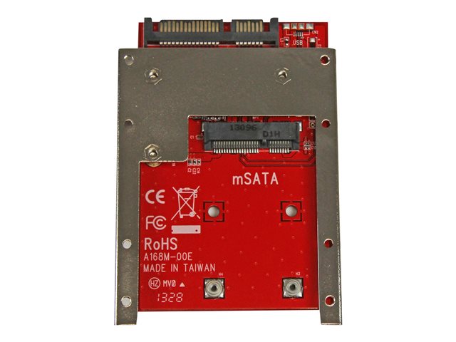 StarTech.com mSATA SSD to 2.5in SATA Adapter Converter - mSATA to SATA Adapter for 2.5in bay with Open Frame Bracket and 7mm Drive Height (SAT32MSAT257) - Storage controller - 1 Channel - SATA 6Gb/s - SATA 6Gb/s - for P/N: BRACKET125PT, BRACKET125PTP, SATERASER4, SDOCK1EU3P2, SDOCK4U313, USB31C2SAT3