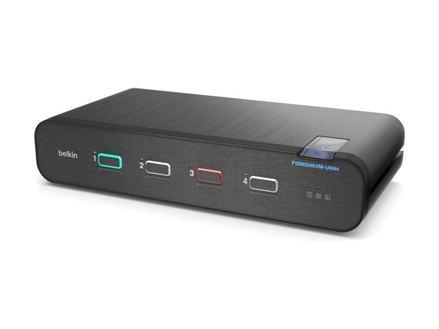 Belkin Universal Secure Dual-Head - 2nd Generation - KVM / audio switch - 4 x KVM / audio - 1 local user - desktop - TAA Compliant