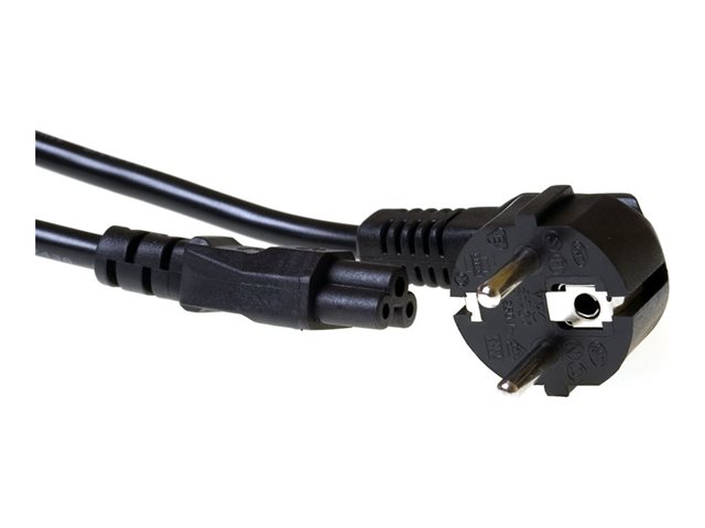 Voedingskabel - power CEE 7/7 (M) gehoekt naar IEC 60320 C5 - 250 V - 2.5 A - 1 m - zwart, RAL 9011