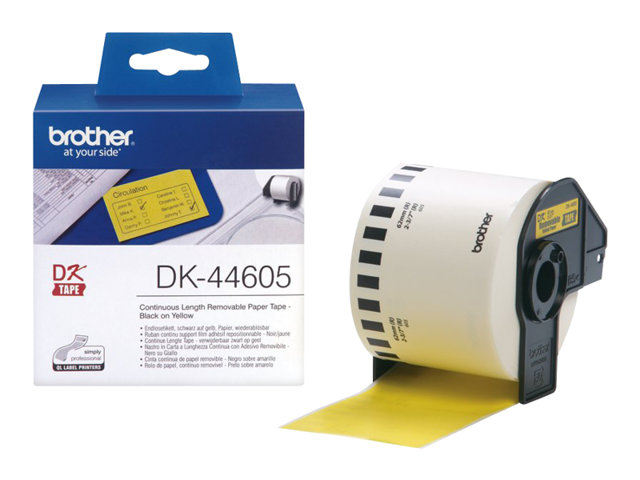 Brother DK44605 - Removable adhesive - yellow - Roll (6.2 cm x 30.5 m) 1 roll(s) labels - for Brother QL-1050, 1060, 500, 550, 560, 570, 580, 650, 700, 710, 720