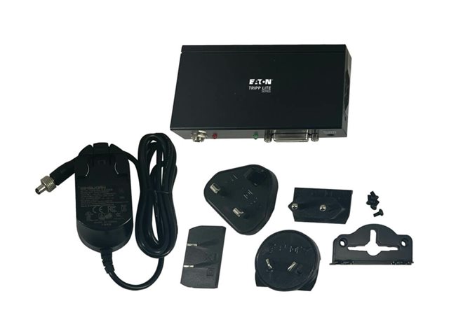 Eaton Tripp Lite series 2-Port DVI Splitter with Audio and Signal Booster, Single-Link 1080p @ 60 Hz (DVI-D F/2xF), International Plug Adapters, TAA - Video/audio switch - 2 x DVI / audio - wall-mountable, rack-mountable, pole-mountable - TAA Complia