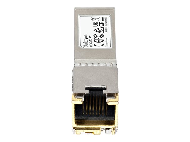 StarTech.com HPE 813874-B21 Compatible SFP+ Module, 10GBASE-T, SFP to RJ45 Cat6/Cat5e, 10GE Gigabit Ethernet SFP+, RJ-45 (Copper) 30m, HPE BladeSystem, c-Class, Mini GBIC SFP+ Transceiver - Lifetime Warranty (813874B21ST) - SFP+ transceiver module (equivalent to: HP 813874-B21) - 10GbE - 10GBase-T - RJ-45 - up to 30 m