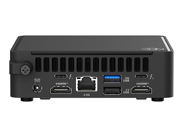 ASUS NUC 15 Pro Slim Kit RNUC15CRKC700002 - Barebone - mini PC 1 x Core 7 240H / up to 5.2 GHz - RAM 0 GB - Intel Graphics - Gigabit Ethernet, 2.5 Gigabit Ethernet, IEEE 802.11ax (Wi-Fi 6), Bluetooth 5.4, IEEE 802.11be (Wi-Fi 7) - black