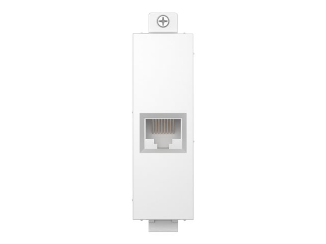 VISION Techconnect Modular AV Faceplate - LIFETIME WARRANTY - RJ45 CAT6A module - female on front - butterfly type - bare-wire punch-down on rear - Low NEXT noise design - System Warranty compliant - fixes into Techconnect surrounds - plastic - white