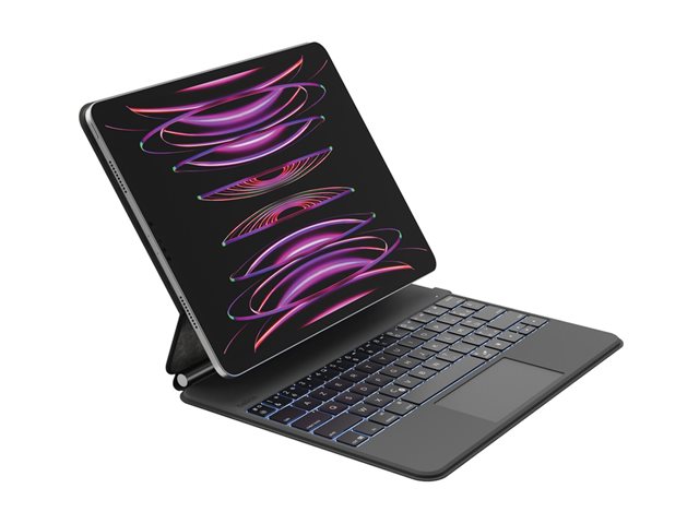 Belkin Connect Pro - Keyboard and folio case (protective case) - with magnetic stand - with touchpad - backlit - wireless - Bluetooth - AZERTY - French