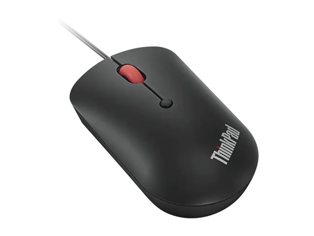 Lenovo ThinkPad Compact - Mouse - right and left-handed - optical - 4 buttons - wired - USB, USB-C - raven black - OEM