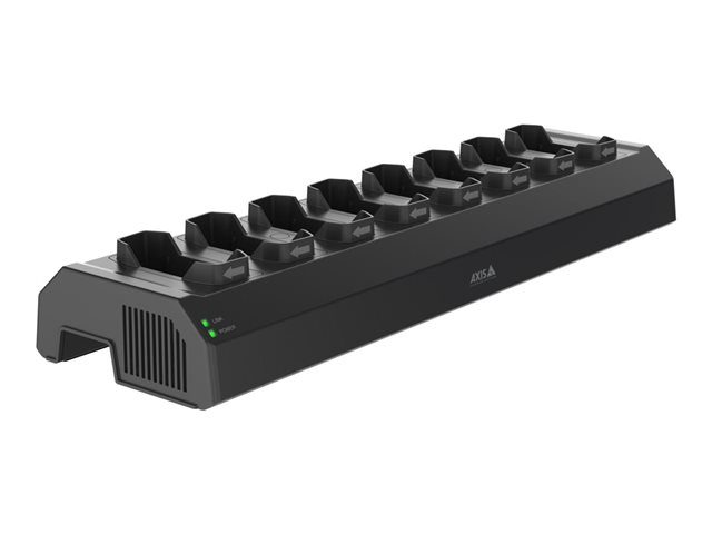 Axis W701 Mk II - Charge and sync station - 120 Watt - 8 output connectors (body camera connector) - black NCS S 9000-N - Europe - for AXIS W101, W101 Body Worn Camera, W102, W102 Body Worn Camera, W120, W800