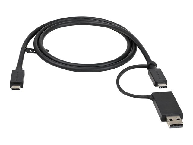 StarTech.com 3ft (1m) USB C Cable w/ USB-A Adapter Dongle, Hybrid 2-in-1 USB C Cable w/ USB-A | USB-C to USB-C (10Gbps/100W PD), USB-A to USB-C (5Gbps), USB-A Host to USB-C DisplayLink Dock - Ideal for Hybrid Dock (USBCCADP) - USB cable - 24 pin USB-C (M) to 24 pin USB-C (M) - 1 m - USB Power Delivery (100W) - for P/N: DKM30CHDPD, DKM30CHDPDUE