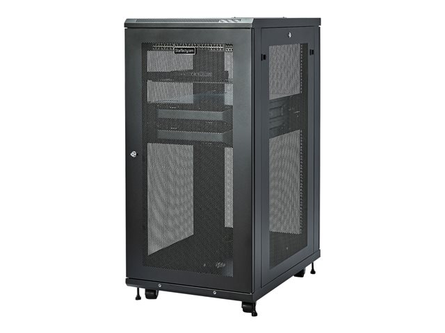 StarTech.com 24U Server Rack Cabinet, 4-Post Adjustable Depth (2\" to 30\") Network Equipment Rack Enclosure w/Casters/Cable Management/Shelf/Locking Dell PowerEdge, HP ProLiant ThinkServer - 24U Rack Cabinet (RK2433BKM) - Rack cabinet - 24U - 31\"