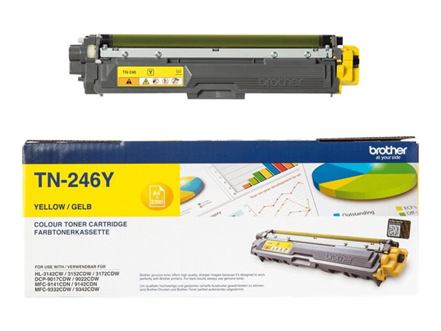 Brother TN246Y - Yellow - original - toner cartridge - for Brother DCP-9017, DCP-9022, HL-3142, HL-3152, HL-3172, MFC-9142, MFC-9332, MFC-9342