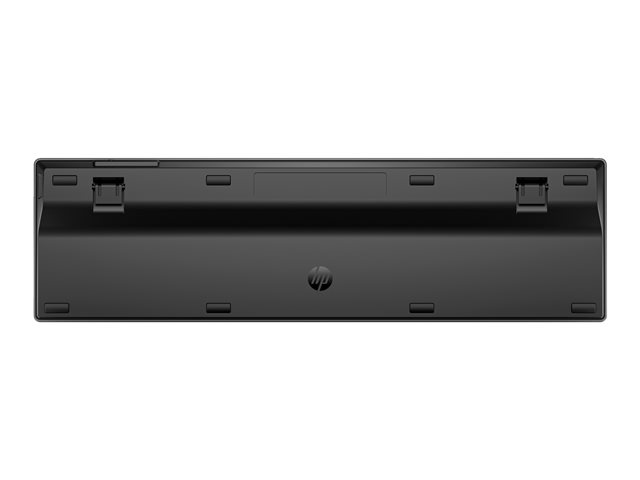 HP 725 - Keyboard - multi-device, rechargeable, powered by SuperCapacitor - full size - wireless - 2.4 GHz, Bluetooth - AZERTY - Belgium - nightfall black