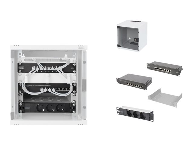 10IN network bundle inc 6U cabinet shelf