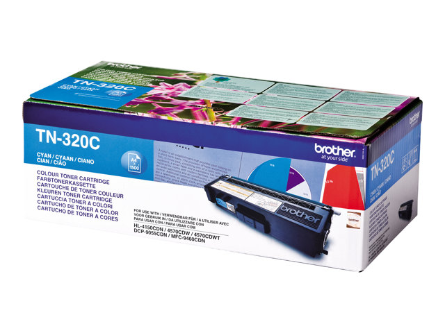 Brother TN320C - Cyan - original - toner cartridge - for Brother DCP-9055, DCP-9270, HL-4140, HL-4150, HL-4570, MFC-9460, MFC-9465, MFC-9970