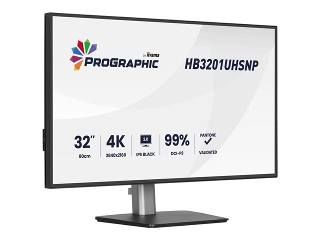 32\"WIDE LCD, ProGraphic, 3840 x 2160, 4K UHD, IPS Black 2.0 panel,  LED Bl., USB-Hub (3xOut v3.2 + 1xUSB-C(15 Watt)), Pivot, Height Adjust.(15cm), 450 cd/m², 3000:1 Static Contrast, 80.000.000:1 ACR, Speakers, DisplayPort, HDMI, USB-C Dock(96 Watt, L