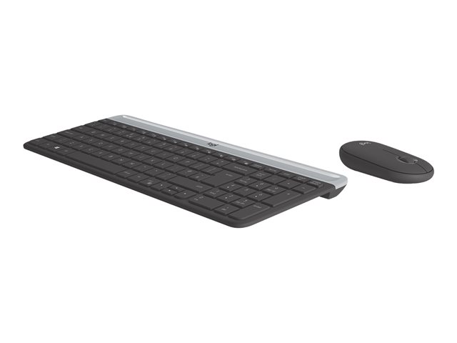 Logitech Slim Wireless Combo MK470 - Keyboard and mouse set - wireless - 2.4 GHz - QWERTZ - Swiss - graphite
