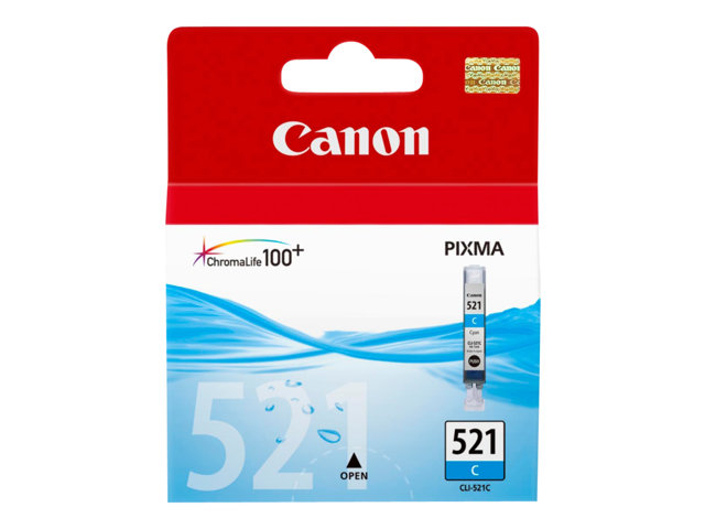 Canon CLI-521C - 9 ml - cyan - original - ink tank - for PIXMA iP3600, iP4700, MP540, MP550, MP560, MP620, MP630, MP640, MP980, MP990, MX860, MX870