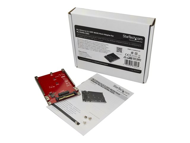 StarTech.com M.2. PCI-e NVMe to U.2 (SFF-8639) Adapter - Not Compatible with SATA Drives or SAS Controllers - For M.2 PCIe NVMe SSDs - PCIe M.2 Drive to U.2 Host Adapter - M2 SSD Converter (U2M2E125) - Interface adapter - M.2 - M.2 Card - U.2 - red