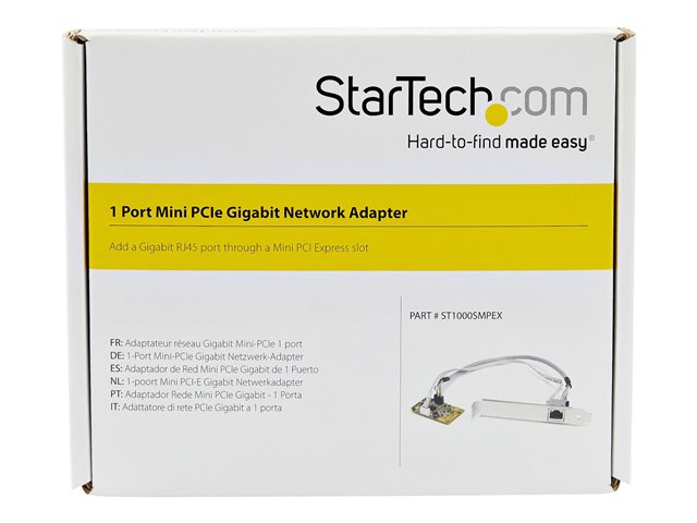 StarTech.com Mini PCIe Card - 10/100/1000Mbps RJ45 Port - IEEE 802.3 - Jumbo Frame - Network Card (ST1000SMPEX) - Network adapter - PCIe Mini Card - Gigabit Ethernet