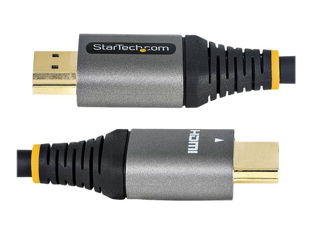 StarTech.com 20in (0.5m) Premium Certified HDMI 2.0 Cable with Ethernet, High-Speed Ultra HD 4K 60Hz HDMI Cable HDR10, ARC, HDMI Cord For Ultra HD Monitors, TVs, Displays, w/ TPE Jacket - Durable HDMI Video Cable (HDMMV50CM) - Premium High Speed - HDMI cable with Ethernet - HDMI male to HDMI male - 50 cm - shielded - grey, black - passive, 4K60Hz (3840 x 2160) support