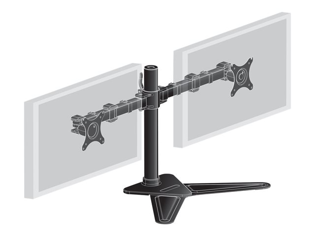 Iiyama DS1002D-B1 - Stand - adjustable arm - for 2 monitors - black - screen size: 10\"-30\" - desktop stand - for ProLite E2783QSU-B1, XU2495WSU-B1, XUB2495WSU-B1