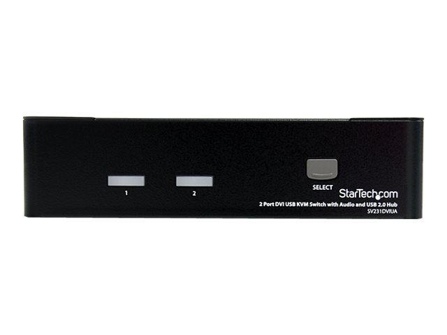 StarTech.com 2 Port DVI USB KVM Switch with Audio and USB 2.0 Hub (SV231DVIUA) - KVM / audio / USB switch - 2 x KVM / audio / USB - 1 local user - desktop - for P/N: IM12D1500P, SVA12M2NEUA, SVA12M5NA, USBDVI4N1A10, USBDVI4N1A6
