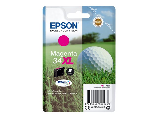 Epson 34XL - XL - magenta - original - blister with RF/acoustic alarm - ink cartridge - for WorkForce Pro WF-3720DWF, WF-3725DWF