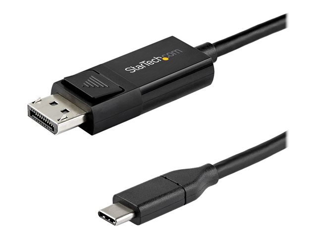 StarTech.com 3ft/1m USB C to DisplayPort 1.4 Cable 8K 60Hz/4K, Bidirectional DP to USB-C or USB-C to DP Reversible Video Adapter Cable, HBR3/HDR/DSC, USB Type C/Thunderbolt 3 Monitor Cable - 8K USB-C to DP Cable (CDP2DP141MBD) - DisplayPort cable - 24 pin USB-C (M) to DisplayPort (F) - USB 3.1 / Thunderbolt 3 / DisplayPort 1.4 - 1 m - active, 8K UHD (7680 x 4320) support - black