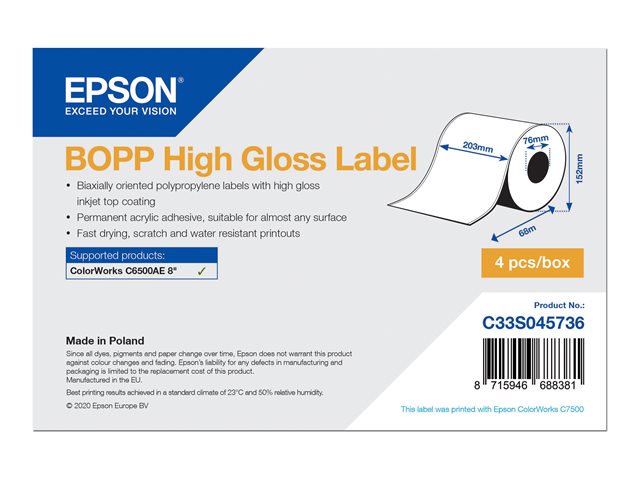 BOPP High Gloss LabelContinuous