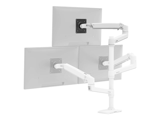 Ergotron LX Extension and Collar Kit - Mounting component (articulating arm, installation hardware, cap cover, pole collar) - for Monitor - white with grey accents - pole mount - for P/N: 45-537-216