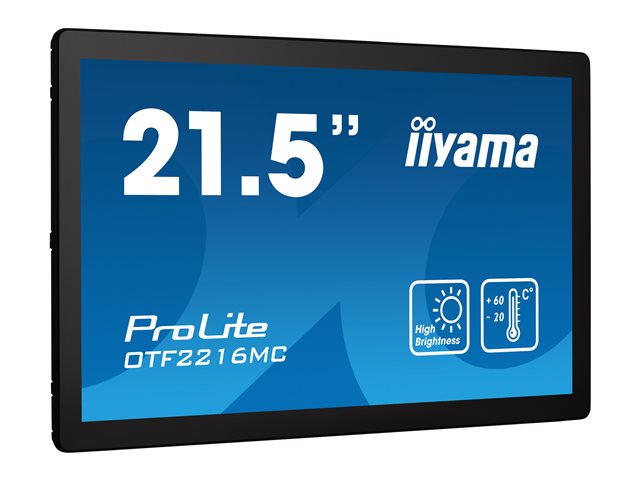 iiyama ProLite OTF2216MC-B1 - LED monitor - 22\" (21.5\" viewable) - open frame - touchscreen - 1920 x 1080 Full HD (1080p) @ 60 Hz - VA - 1100 cd/m² - 5000:1 - 25 ms - HDMI, VGA, DisplayPort - black