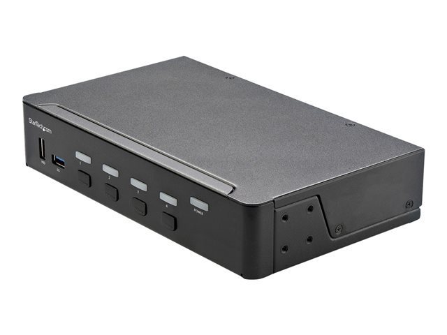 StarTech.com 4 Port HDMI KVM Switch, Single Monitor 4K 60Hz Ultra HD HDR, Desktop HDMI 2.0 KVM Switch with 2 Port USB 3.0 Hub (5Gbps) & 4x USB 2.0 HID Ports, Audio, Hotkey Switching, TAA - KVM with Fast Switching - KVM / audio switch - 4 x KVM / audi