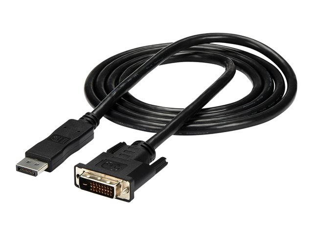 StarTech.com 6ft / 1.8m DisplayPort to DVI Cable - 1920x1200 - DVI Adapter Cable - Multi Monitor Solution for DP to DVI Setup (DP2DVIMM6) - DisplayPort cable - DisplayPort (M) to DVI-D (M) - 1.8 m - black - for P/N: DPPNLFM3, DPPNLFM3PW