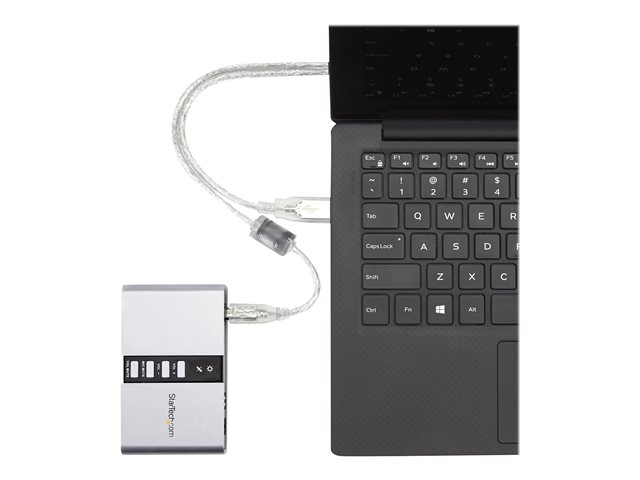StarTech.com 7.1 USB Sound Card - External Sound Card for Laptop with SPDIF Digital Audio - Sound Card for PC - Silver (ICUSBAUDIO7D) - Sound card - 48 kHz - 7.1 - USB 2.0 - for P/N: MU15MMS, MU6MMS