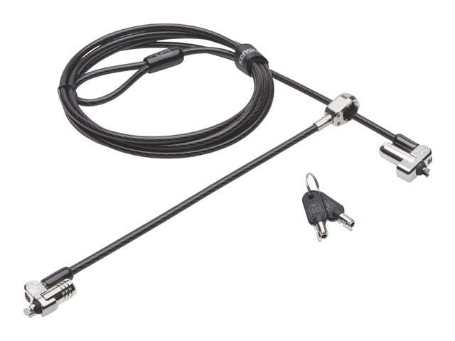 Kensington N17 Keyed Dual Head Laptop Lock for Wedge Shaped Slots - Security cable lock - 1.83 m